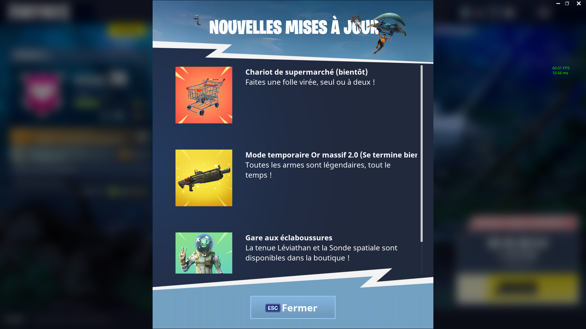 補丁 4.3 Fortnite：新功能與錯誤、購物車的到來